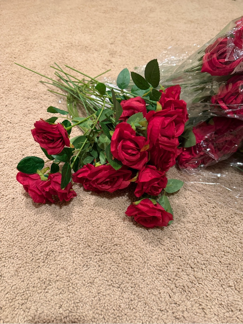 Home Accents Faux Florals Wine Red Artificial Rose Stems